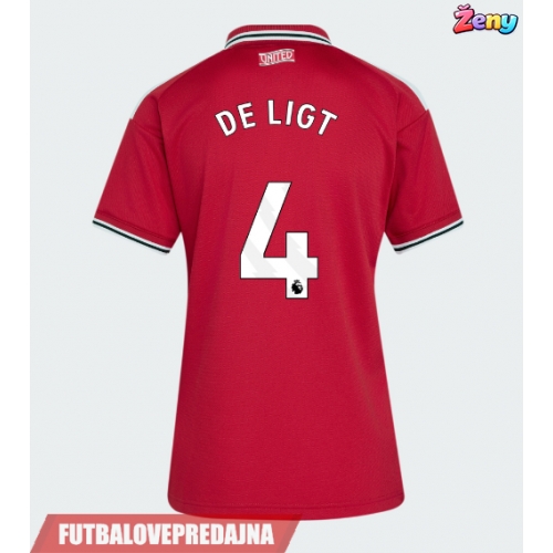 Lacne Ženy Futbalové dres Manchester United Matthijs de Ligt #4 2026-27 Krátky Rukáv - Domáci